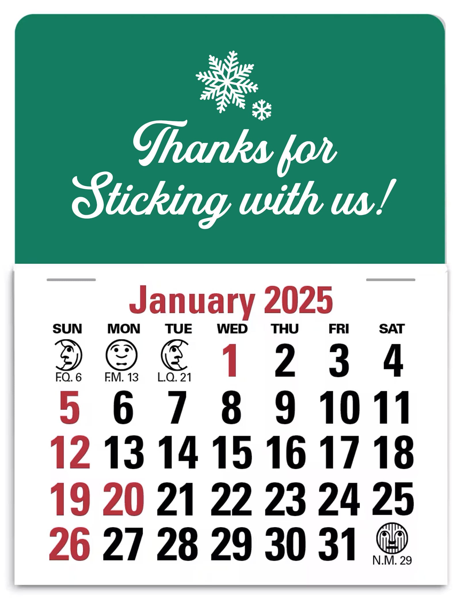 2025 Standard Press-N-Stick™ Calendar