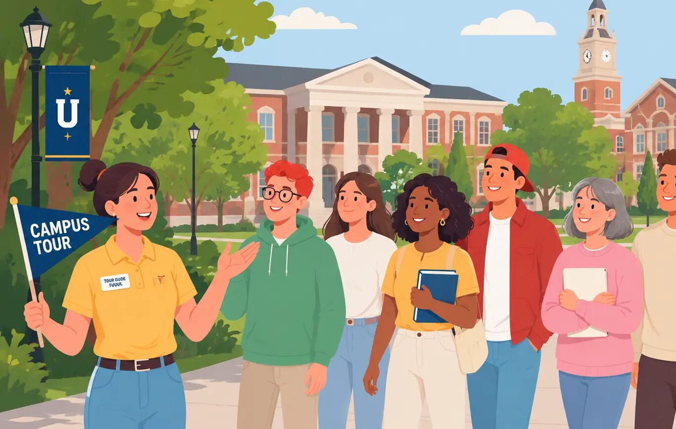 alumni on campus tour