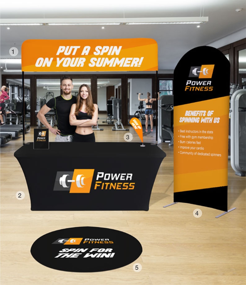 promotional displays at fitness center