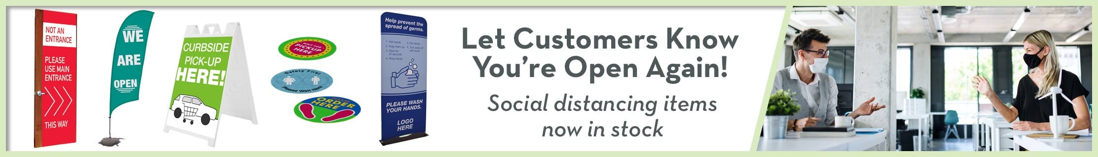 Social distancing signage