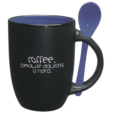 Coffee mug with matching spoon