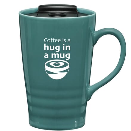 Coffee cup with lid and fun coffee saying