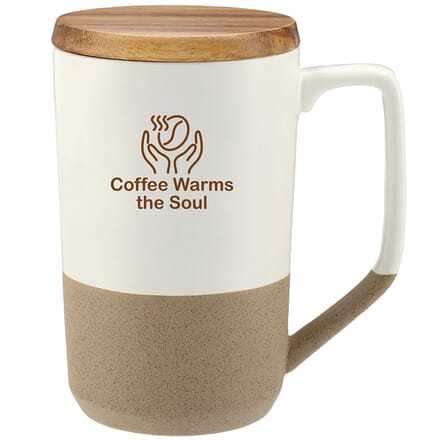Cork and ceramic mug with lid