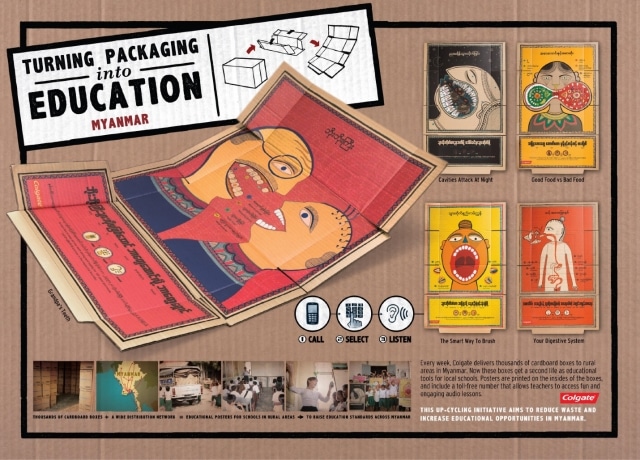 Colgate packaging education poster
