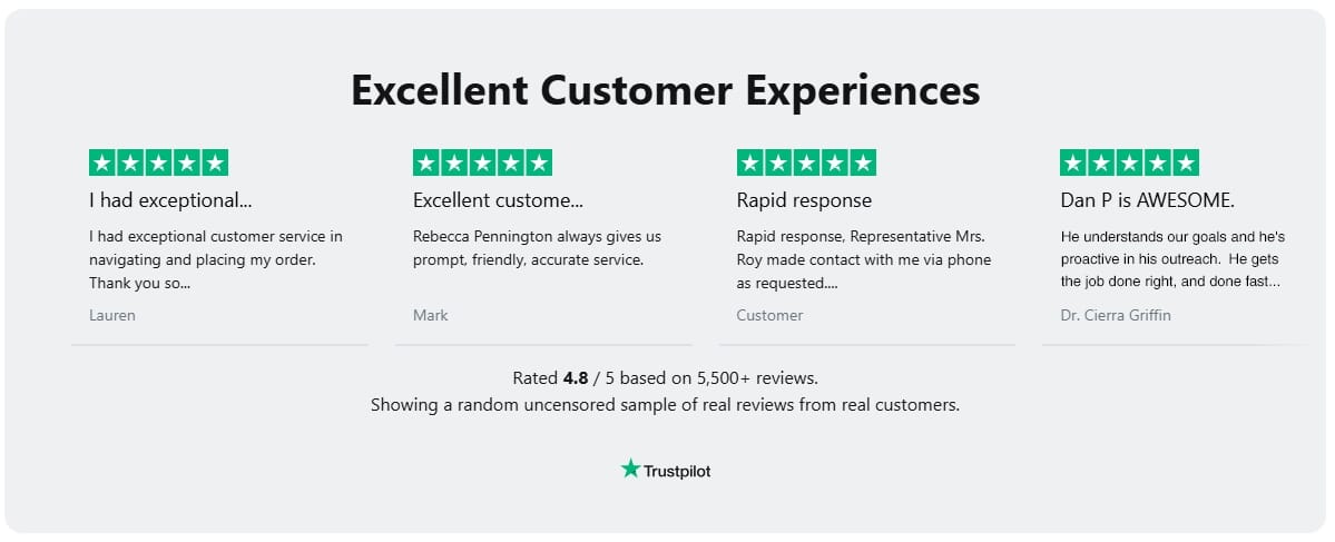 trustpilot review sample