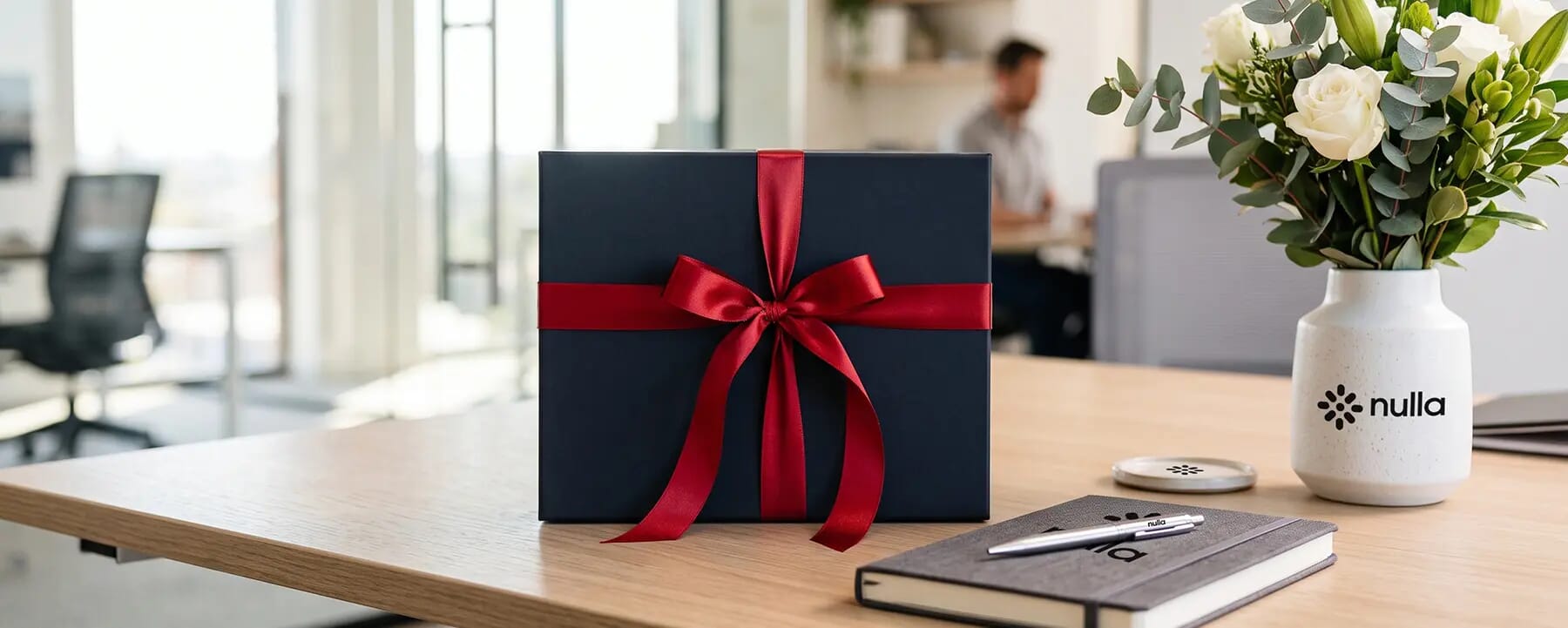 Employee gifts on office desk