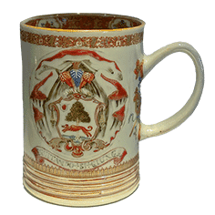 Porcelain Mug with arms of Sir John Lambert