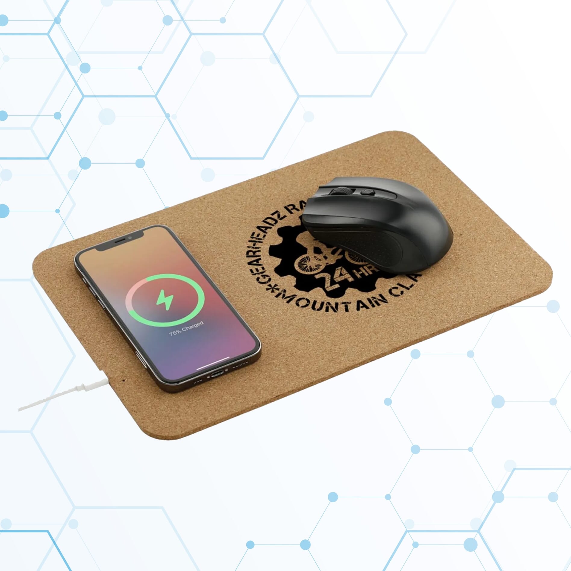 Cork Fast Wireless Charging Mouse Pad