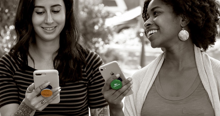 Two PopSockets phone grips