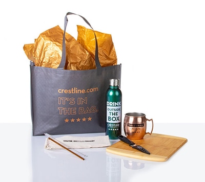 Gray and gold employee appreciation gift set
