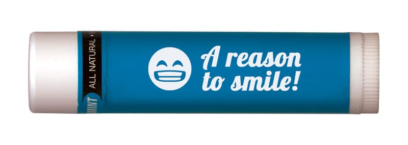 lip balm with with dental logo