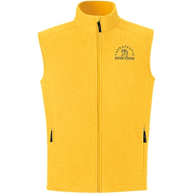 Yellow fleece vest with agriculture logo