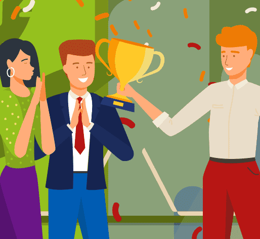 Illustration of person receiving an award