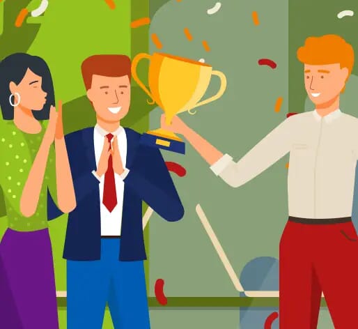 Illustration of person receiving an award