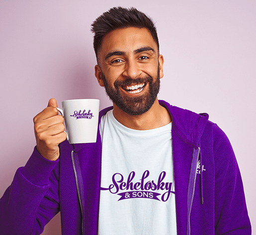 Man happy with promotional products