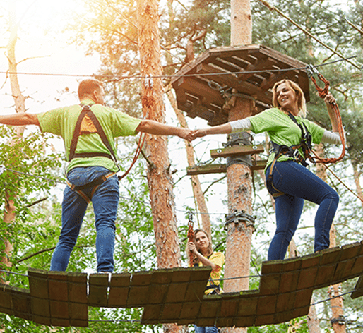 Corporate team building on ropes course