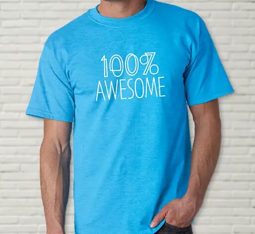 Man wearing custom heathered t-shirt