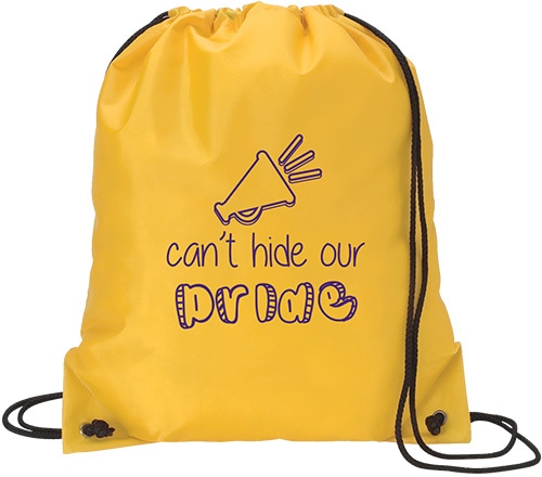 Athletic yellow drawstring bag