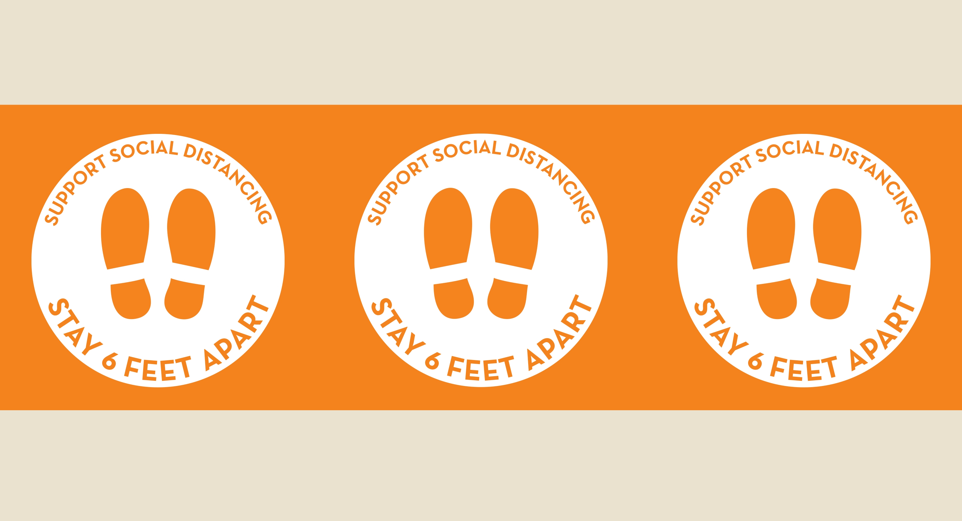Social distance floor decals