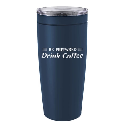 Navy double-wall insulated tumbler with government logo