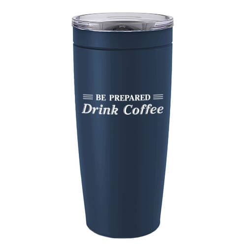 Navy double-wall insulated tumbler with government logo