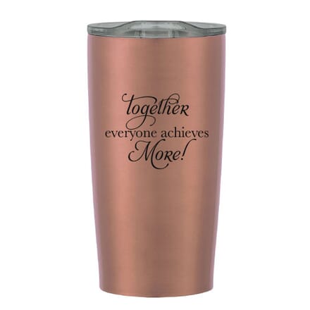 Insulated travel mug with teacher quote
