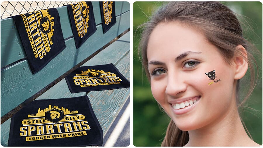 spirit tattoos and sport team towels