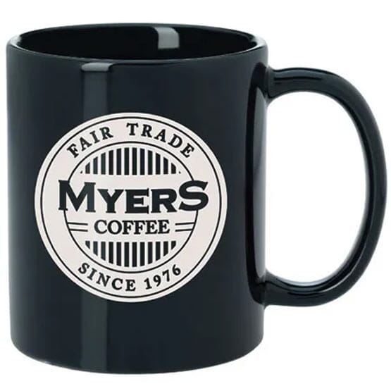 Black coffee mug