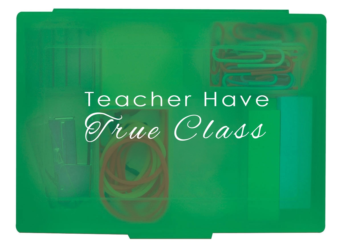 Office essentials kit with teacher appreciation saying