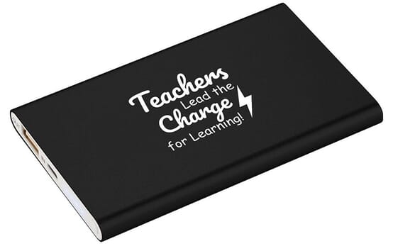 Power bank with teacher appreciation saying
