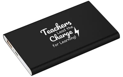 Power bank with teacher appreciation saying