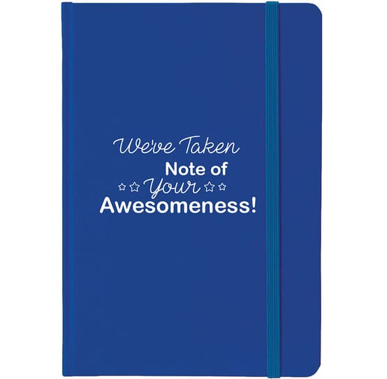 Blue notebook with teacher appreciation saying