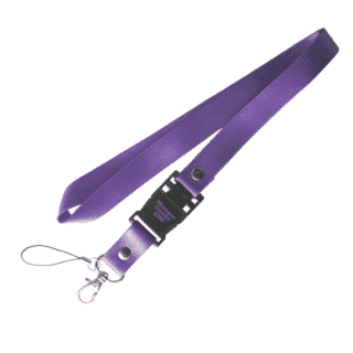 purple lanyard with removable flash drive