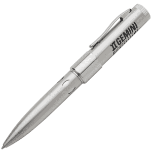 silver pen with built-in usb flash drive