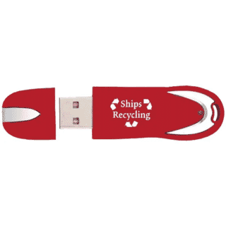red flash drive with keyring