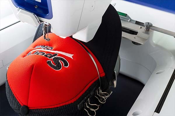 Embroidering logo on hat