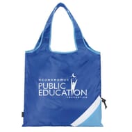 blue shopping bag with travel pouch