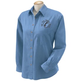 Ladies&#39; Harriton Denim Shirt