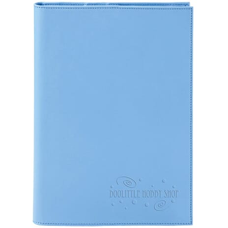 Blue Neoskin journal cover with debossed logo