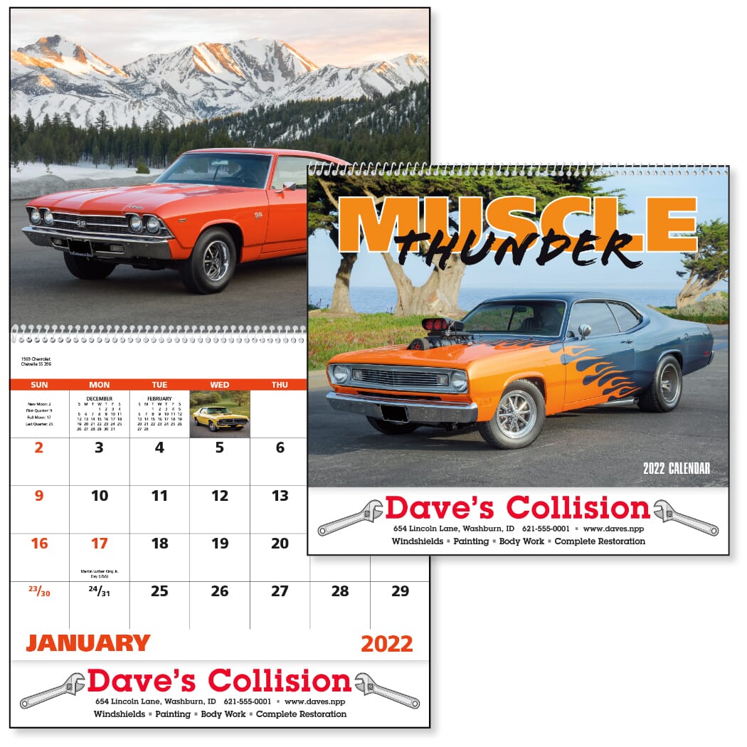 2025 Muscle Thunder Calendar Spiral Promotional Giveaway Crestline