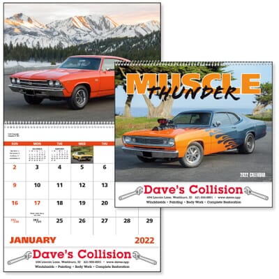 2025 Muscle Thunder Calendar - Spiral - Promotional Giveaway | Crestline