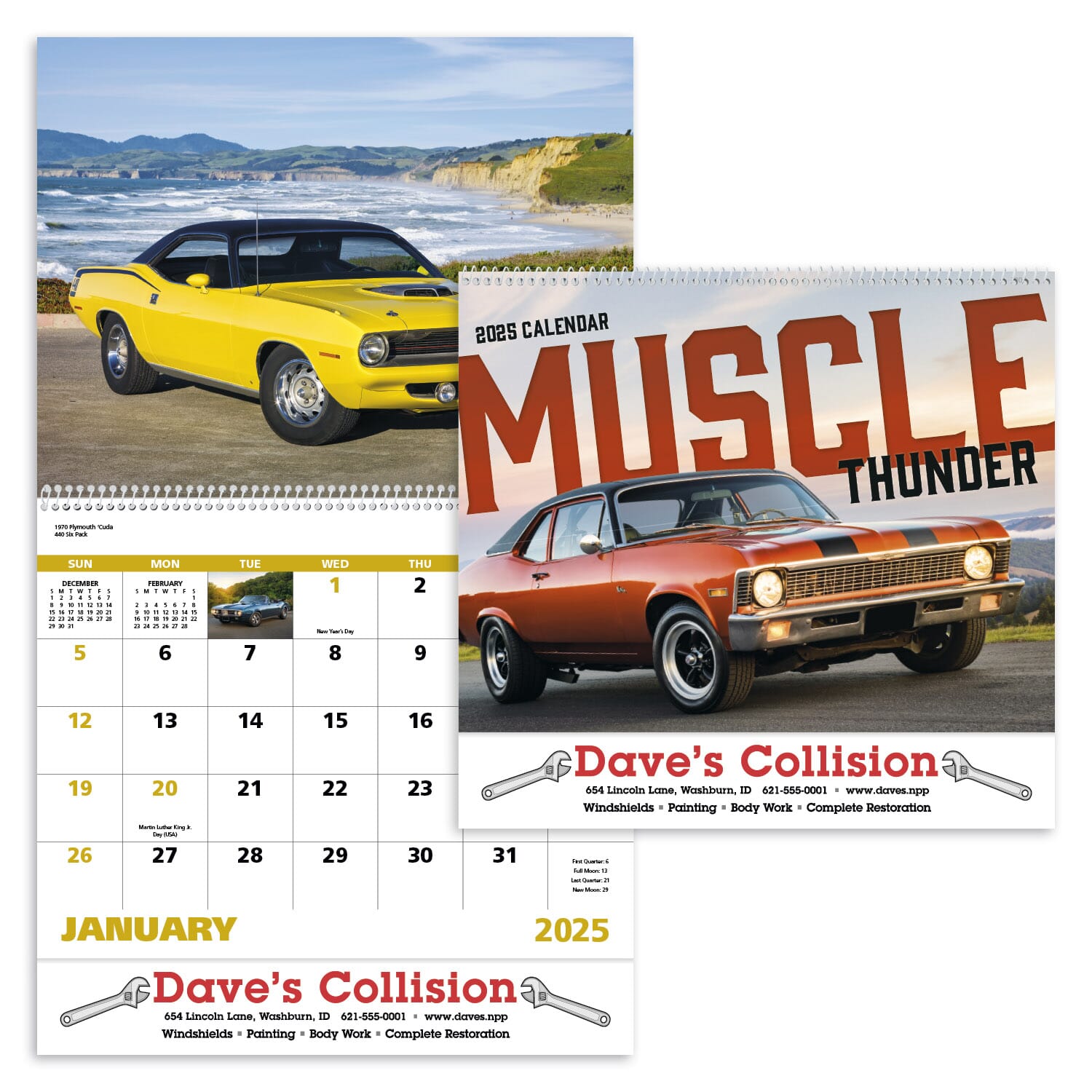 2025 Muscle Thunder Calendar Spiral Promotional Giveaway Crestline