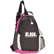 Pink and black sling pack