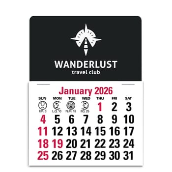 2026 Standard Press-N-Stick™ Rectangle Calendar