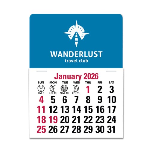 Mini stick up calendar