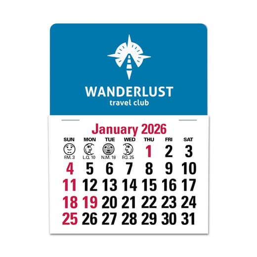 Mini stick up calendar