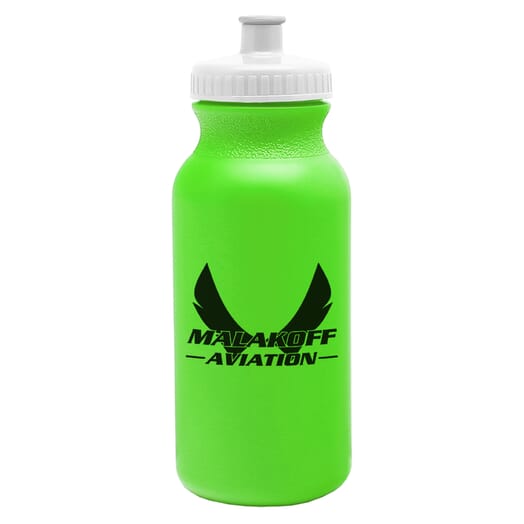 Green bike and sports bottles