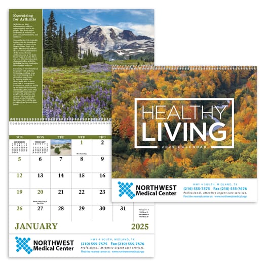 2025 Healthy Living Calendar - Spiral