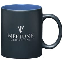 Matte black and shiny blue coffee mug