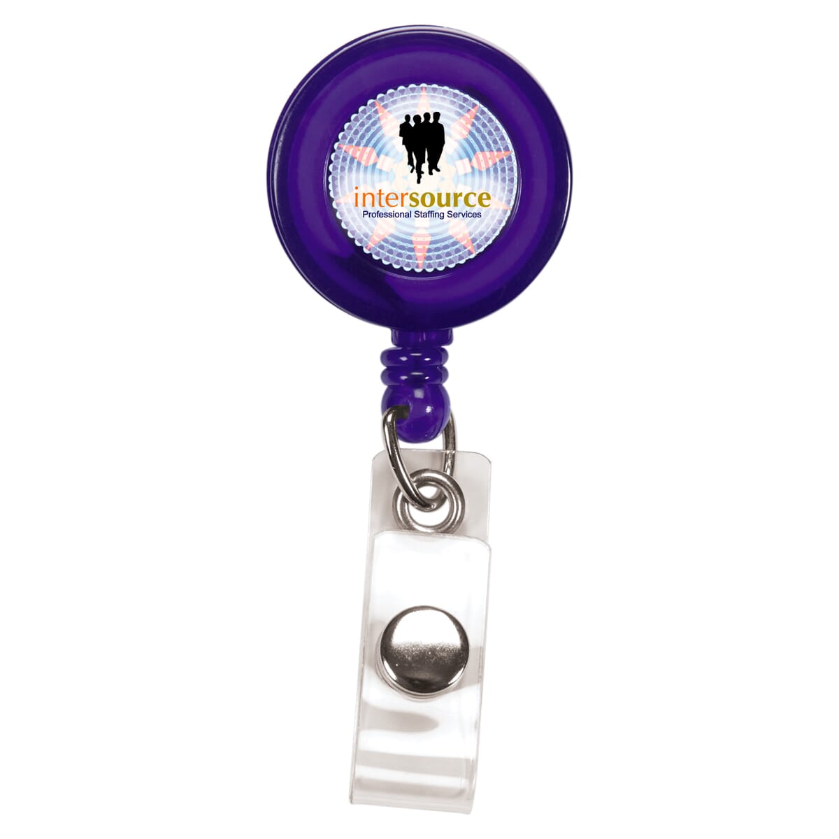 Quick draw badge holder with company logo